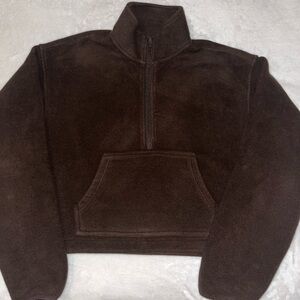 TNA women’s brown fleece 1/2 zip